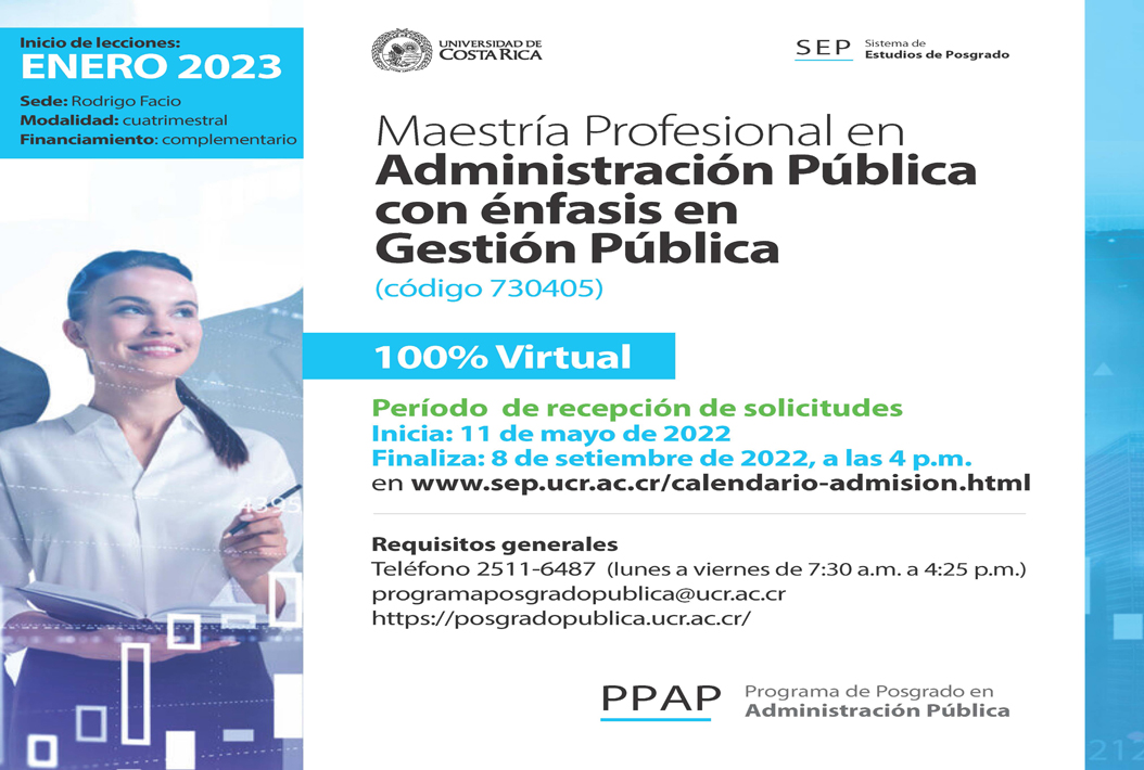 Maestría Profesional en Administración Pública énfasis en Gestión Pública